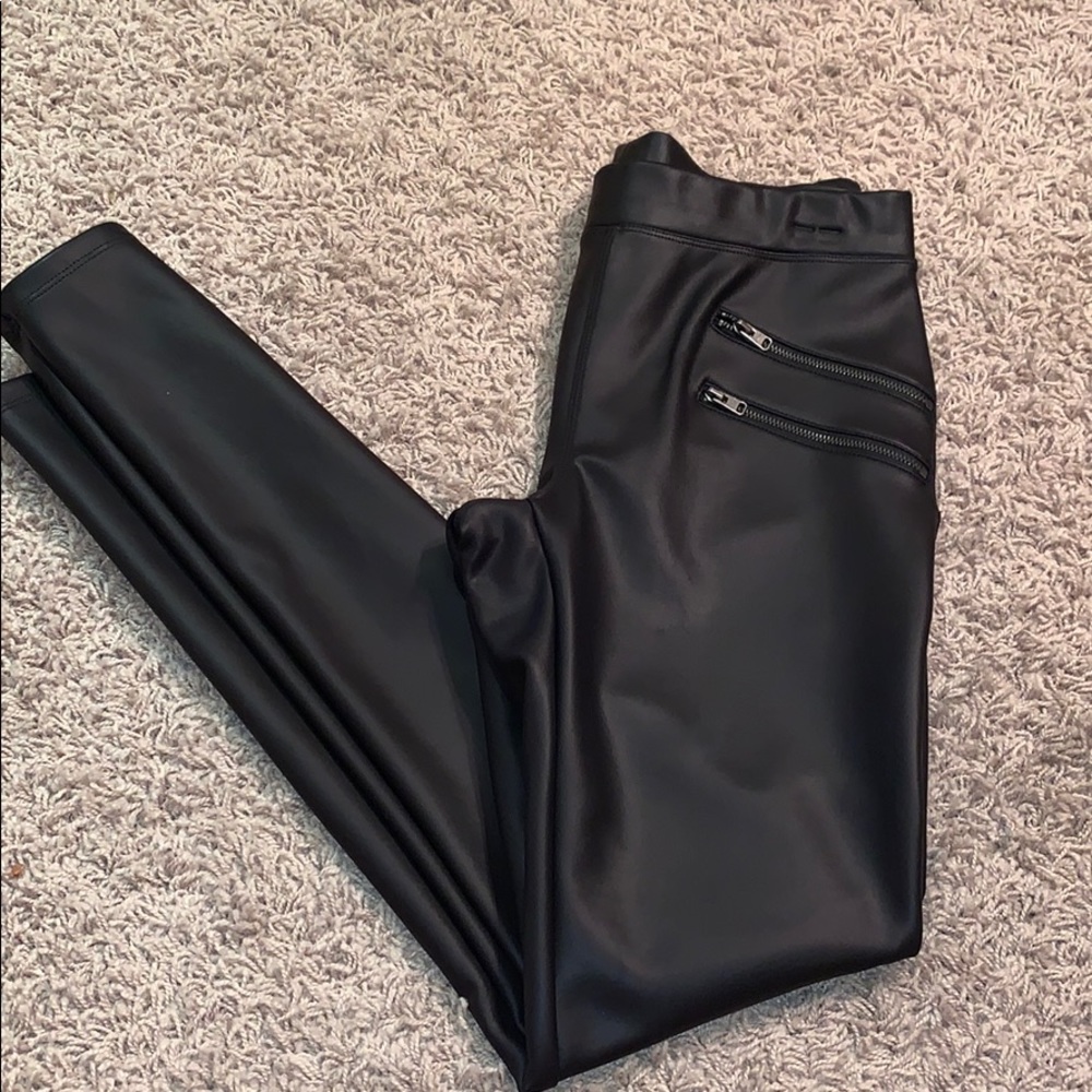 Express Black leather leggings